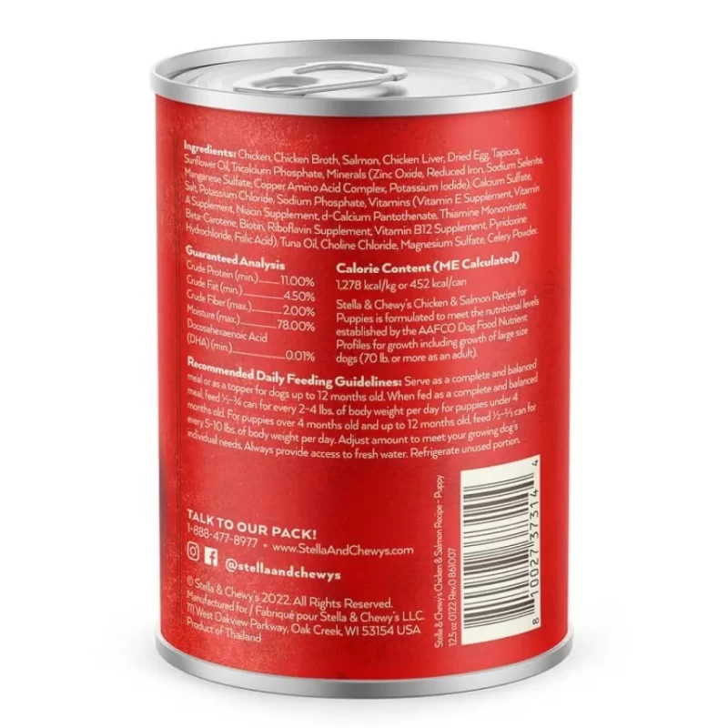 STELLA AND CHEWY'S GOURMET PÂTÉ FOR PUPPIES WITH CHICKEN & SALMON 12.5 oz (pack of 12)