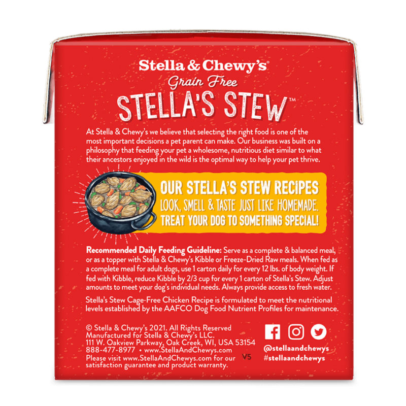 STELLA & CHEWY'S STELLA'S STEW CAGE FREE CHICKEN FOOD TOPPER FOR DOGS