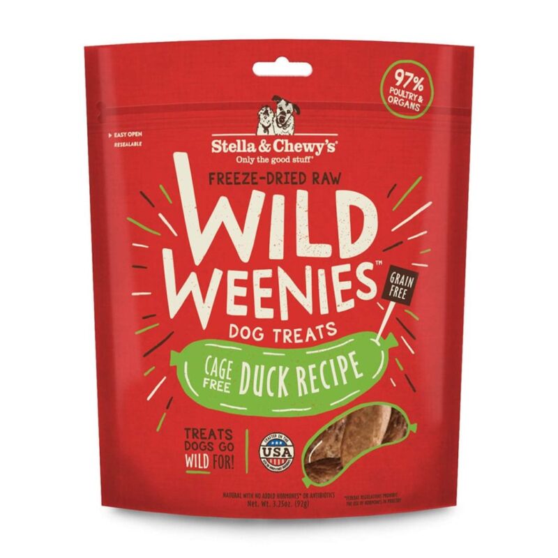 STELLA & CHEWY'S WILD WEENIES CAGE FREE DUCK RECIPE FREEZE DRIED RAW DOG TREATS 3.25 oz