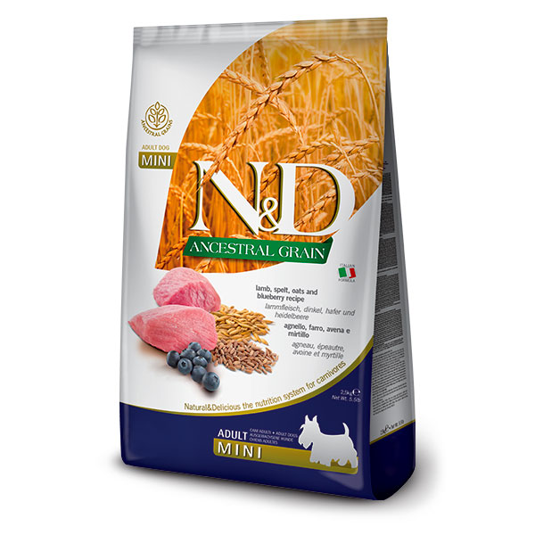 FARMINA N&D ANCESTRAL GRAIN LAMB DRY FOOD FOR ADULT MINI DOG 5.5 Lb - 15.4 Lb