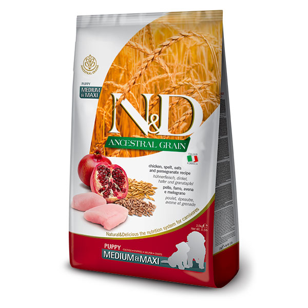 FARMINA ANCESTRAL GRAIN CHICKEN & POMEGRANATE PUPPY MEDIUM & MAXI DOG FOOD 26.4 Lb