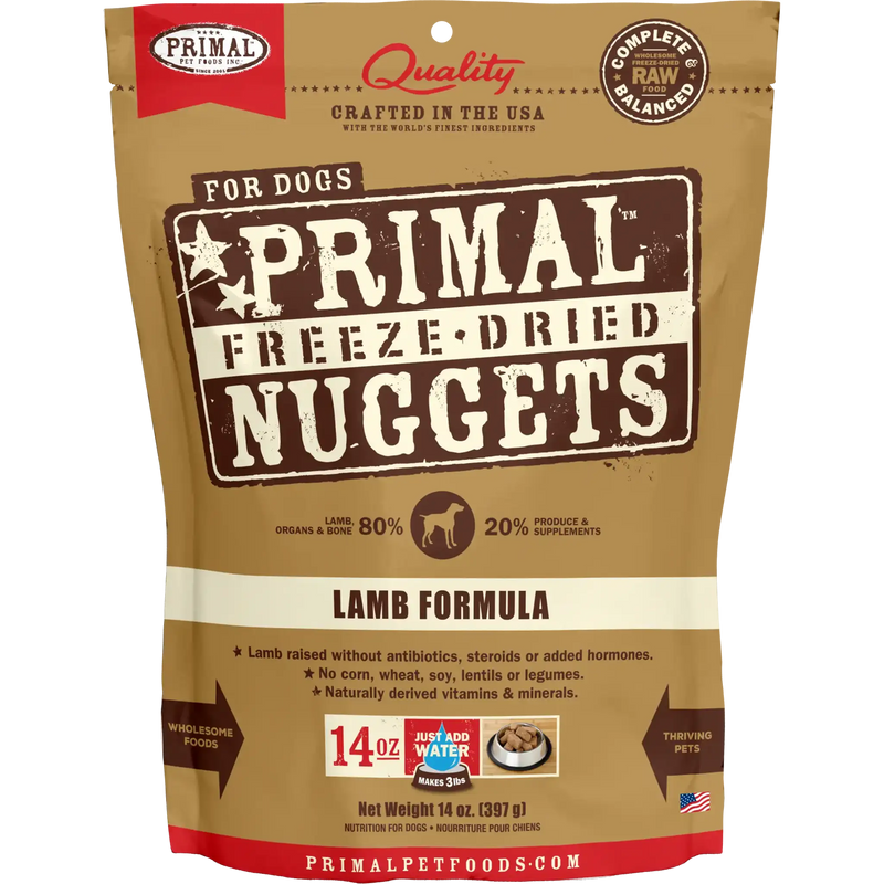 Primal Freeze-Dried Lamb Nuggets 5.5 oz - 14 oz