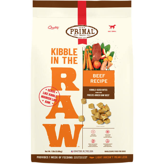 KIBBLE IN THE RAW BEEF RECIPE 1.5 Lb - 4 Lb - 9 Lb